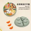 Atacado transfronteiriço louça infantil tigela complementar prato de silicone garfo colher de bebê babador conjunto de 8 peças de produtos anti-queda para maternidade e infância