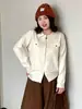 Suéter de Punto con Cuello Polo Talla Grande Estilo Old Money 2026 Invierno Gordito MM Minimalista Temperamento Chaqueta Casual Top para Mujer 25322