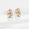Pendientes de Aleación Europea y Americana Nuevos Estampados Hechos a Mano con Cuentas para Mujer Venta Caliente Transfronteriza Múltiples Elementos Exquisitos Pendientes Creativos que Combinan con Todo
