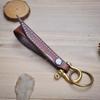 Chaveiro de couro de vaca feito à mão chaveiro de chave de carro argola de chave de latão fivela de ferradura de cobre fivela de pendurar multiuso