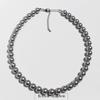 Shijia Zhenduo Ma Collar Pulsera Perla Plateado Gris Perla Fresco Aretes Perla Redondos Completos Aguja de Plata 143