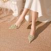 Sapatos Femininos de Salto Alto de Design Único Versátil da Moda, Sapatos de Salto Único, Novos Sapatos de Casamento para Mulheres Primavera e Verão 2025