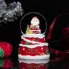 Papá Noel luminoso bola de cristal pequeña tamaño regalo de Nochebuena para niños adornos de decoración de resina para escritorio de hogar