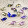 Garra de Broca Marquise com Fundo Prata 6*12mm, Broca de Garra D Acrílica Costurada à Mão, Acessórios para Roupas, Sapatos e Bolsas Feitos à Mão para DIY, Decorações