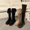 Botas Western Dobráveis de Solado Grosso Tendência Outono/Inverno 2026, Botas Longas Acima do Joelho com Salto Bloco, Botas de Cavaleiro, Botas Femininas da Moda