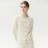 Cardigã de malha de cashmere bordado, doce e charmoso, inspirado na dopamina, para mulheres, com botões macios e coloridos e design de ombro raglã, uma peça de outer wear versátil