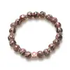Contas com imitação de grão de madeira mais vendidas internacionalmente, contas soltas para acessórios de joias DIY, pulseira, colar, acessórios semiacabados, contas redondas de vidro