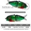 Isca Artificial Lingyue Quente de Vendas Transfronteiriças, Isca de Natação Multi-Seções, Isca de Pesca Colorida, Isca de Afundamento Lento para Lúcio e Robalo