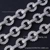 Em estoque anel strass garra corrente um grande e um pequeno círculo fantasia código corrente costurado à mão diamante acessórios roupas corrente decorativa