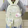 Mochila Nueva Niña Estilo Japonés Dibujos Animados Cuadros Bolso Doloroso Doble Hombro Ligera Protección Espinal Gran Capacidad Mochila para Estudiante de Secundaria/Preparatoria