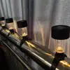 Luz Solar para Pátio Trilho de Grade de Pátio Abraçadeira Luz Noturna para Varanda Luz de Atmosfera Externa Luz para Corrimão de Área Cênica