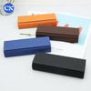 Óculos Vintage Saffiano Case Portable Pressure Resistant Handmade Glasses Case Couro Myopia Frame Glasses Case Set logotipo