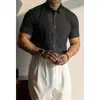 Camiseta Fresca de Seda de Hielo Sin Arrugas, Sin Planchar, Sin Costuras, Manga Corta para Hombre, Nueva de Verano 2025, Ropa de Trabajo Business, Camisa Transpirable