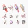 Nuevo aceite para manicura goteando mariposa aleación joyería tridimensional estrella Aurora corazón melocotón perla oso corazón tejido a crochet amor