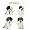 Peluca de Disfraz para Mascota de Halloween Color Doble Empalmado Cabello Rizado Estilo Occidental Bufanda Triangular Prop de Cosplay En Stock