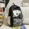 Mochila de menina do ensino fundamental, mochila rosa de alta aparência para menina do ensino médio, pequena capacidade, fofa, grande capacidade, de duas alças