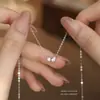 Collar de Plata S925 con Colgante de Gota de Zirconia Cúbica para Mujer, Estilo Versátil para el Trabajo, Diseño Único, Collar de Cadena Clavicular Simple, Al por Mayor