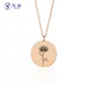 Collar de Disco de Acero Inoxidable 304 Flor de Diciembre Transfronteriza Collar de Flor de Diciembre Flor del Mes de Nacimiento