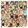 50 Folhas Transfronteiriças Fofas Gato Retrô PET Adesivos Transparentes Decoração para Mala Computador Capa de Celular Garrafa de Água Geladeira