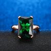 Zhenrong deseo Anillo de Diamantes Europeo y Americano para Mujer Gema Esmeralda Sintética Anillo de Boda Regalo de Cumpleaños Compromiso