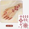 Ruikalong Tatuaje Temporal de Henna Transfronterizo Pegatinas Tatuaje de Encaje Floral Rojo-Marrón para Dorso de Mano Indio Impermeable