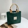 Bolsa de Lona con Etiqueta Tejida de Oso al por Mayor Bolsa Tote para Salir de Compras Bolsa para el Viaje Diario Bolsa para el Almuerzo Bolsa para el Almuerzo Resistente al Desgaste