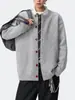 Suéter cárdigan de color sólido americano con botones estilo perezoso para hombre 2026 Nueva marca de moda holgado casual versátil tejido exterior
