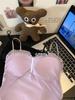 Camisole Sexy Plissada Estilo Puro Desejo para Mulheres com Bojos para Roupa Íntima e Roupa Externa com Lindo Top Básico Sexy nas Costas