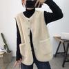 Chaleco Corto para Mujer 2022 Nuevo Otoño e Invierno Estilo Coreano Combinable Chaleco Exterior Chaleco Chaleco Chaqueta Imitación Cordero