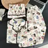 Nuevo Pijama Lindo de Moda Estilo Coreano Shin-Chan Tallas Grandes para Mujer, Estilo Primavera y Verano, Se Puede Usar Afuera, Conjunto de Tres Piezas de Ropa para el Hogar de Corte Holgado