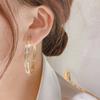Aretes Casuales y Personalizados Exagerados con Cadena de Garra de Diamantes Brillantes Envueltos Aretes Elegantes Aretes 2024 Nueva Tendencia