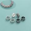 Cuentas de rueda de cobre vintage de plata esterlina S925, cuentas sueltas, cuentas de cristal para pulsera, accesorios de cuerda, material para bolsa
