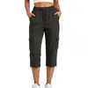 Pantalones Cargo Casuales de Color Sólido con Bolsillos para Mujer, de Pierna Recta Sueltos, Pantalones Cortos de Viaje, Transfronterizos Europeos y Americanos, Amazon