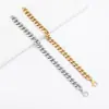 Amazon Wish Aliexpress Ebay Cadena Cubana Hip-Hop para Hombre Acero Inoxidable Hebilla Única Pulsera con Rectificado Hexagonal Acero de Titanio
