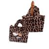 Bolso de mano de felpa con estampado de leopardo lindo de Spice Girl Bolso de mano Bolso para salir Bolso de felpa retro para ir al trabajo Bolso cuadrado pequeño abierto