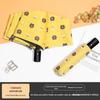 Guarda-chuva de urso totalmente automático Borracha preta Anti-guarda-sol Guarda-chuva Anti-ultravioleta Luz solar e chuva Dual-purpose dobramento guarda-chuva Guarda-sol Tri-fold