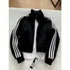 Sudadera de estilo coreano con tres rayas para mujer, chaqueta fina de otoño, sudadera con capucha deportiva casual para mujeres menudas, chaqueta de otoño para mujer