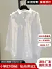Camisa Blanca de Manga Larga Estilo Perezoso con Múltiples Bolsillos para Mujer, Transfronteriza Europea y Americana, Estilo Amazon
