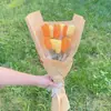 Buquês de Flores Eternas Crochê Artesanal Finalizados de Girassóis, Tulipas e Cravos como Presentes de Feriado para Amigos e Melhores Amigos