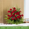 [Red Rose Landscaping] Paisagismo com Flores Artificiais Vitrine 520 Flores Artificiais Decoração de Dia dos Namorados Arranjo Exibição de Casamento