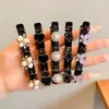 Pinza para el Cabello de Princesa para Niñas con Pinzas Laterales de Doble Capa, Pasador para Flequillo, Accesorio para el Cabello de Pinza de Pato con Flor de Camelia