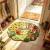 Tapete pastoral fresco em imitação de caxemira, com design de lago de desenho animado, tapete de pelúcia macio e amigo da pele, resistente a manchas e fornece isolamento, adequado como tapete de cabeceira ou almofada de sofá