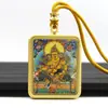 Fornecimento Direto de Thangka de Wutai Mountain Lado Duplo Pintado à Mão com Ouro Oito Santos Padroeiros Passado e Presente Deus Amarelo da Riqueza Colar Thangka