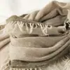 Cachecol de Tricô Liso 100% Caxemira Pura Xale de Inverno Feminino Cachecol de Lã Moderno Quente Uso Duplo