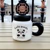 Taza de Cerámica de Dibujos Animados Espejo Cruzado Taza de Panda Linda Taza de Agua para el Hogar y la Oficina Caja de Regalo Alto Valor de Color Regalo de Acompañamiento