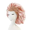 Gorro de Satén Imitación Seda con Correa Suave Ajustable, Gorro de Noche, Adecuado para Dormir, Gorro con Correa para Cabello Rizado