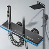 Conjunto de chuveiro digital com display iluminado, cor cinza gunmetal de cobre para comércio exterior transfronteiriço, com teclas de piano, suporta personalização, atacado de fábrica
