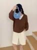 Nuevo cárdigan de punto con cuello en V de un solo botón, estilo perezoso, para Otoño/Invierno 2026, para mujer, corte holgado, adelgazante, suéter abrigo versátil, moderno