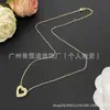 Familia K Nuevo Estilo Auténtico con Etiqueta Collar de Tres Anillos con Forma de Corazón Completo Diamante Cadena para Clavícula Corazón Hueco Fabricante Europeo y Americano Venta al por Mayor
