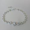 Comercio exterior TEMU transfronterizo chapado 925 moda OL juguetón amor hueco pulsera diamante morado diamante blanco joyería joyería de plata al por mayor